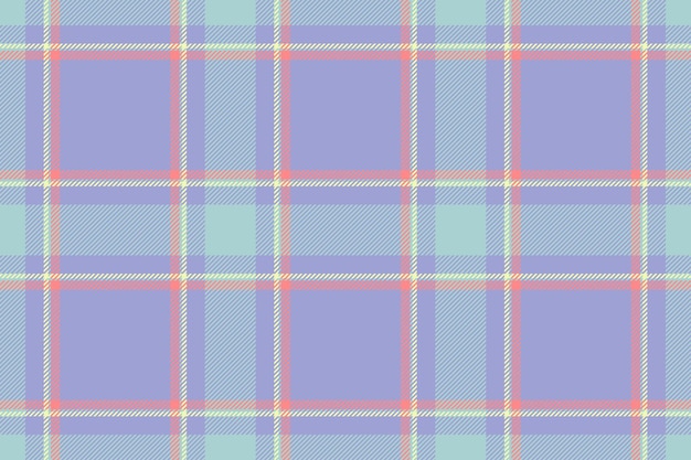 Patrón de tartan de fondo de chequeo vectorial sin costuras con una textura textil de tela a cuadros en colores claros y tulipanes