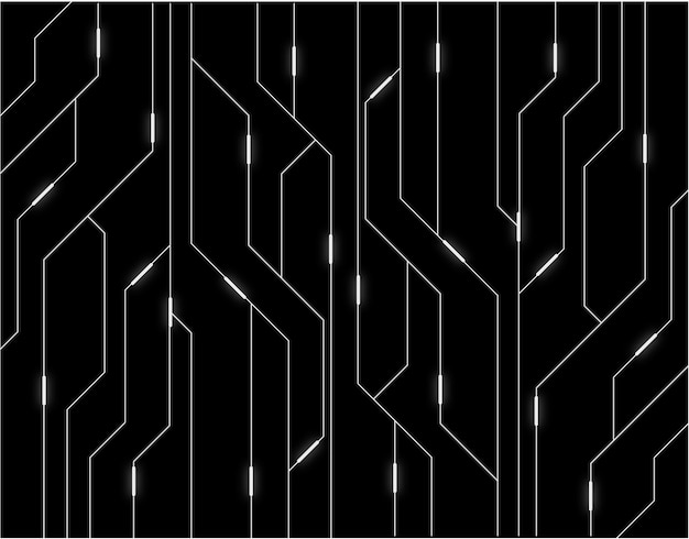 Vector patrón de tecnología futurista en fondo negro