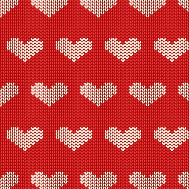 Patrón de tejer vectorial Amor Día de San Valentín fondo Ornamento escandinavo