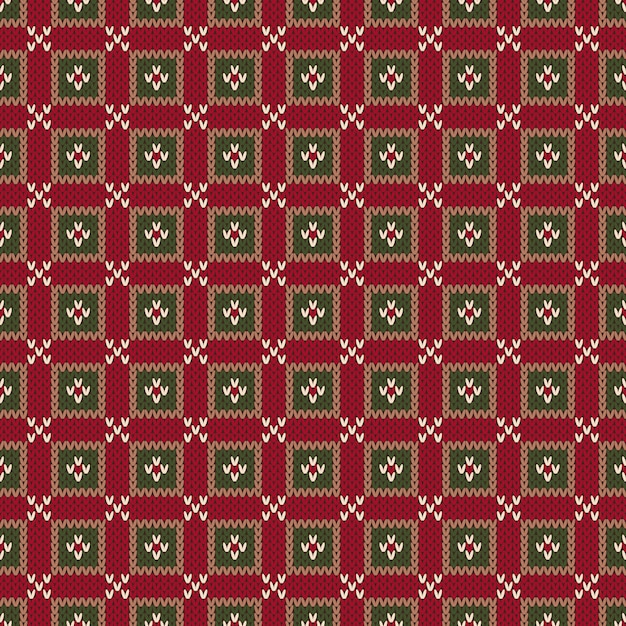 Patrón de tejido sin costuras estilo Fair Isle. Diseño de suéter de punto abstracto sin costuras de Navidad.