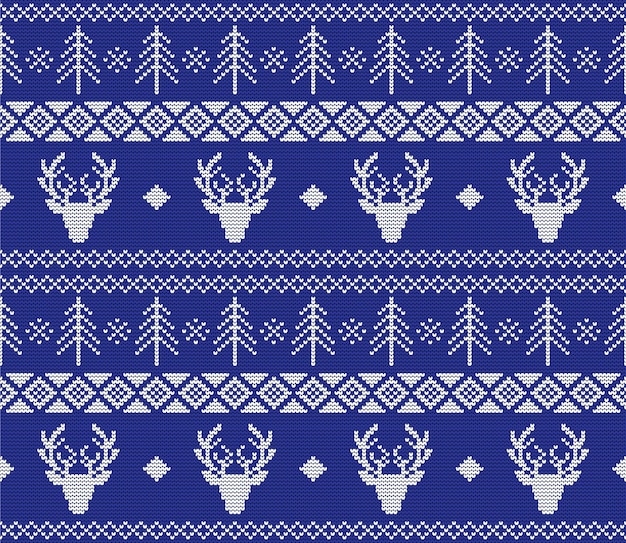 Patrón de tejido sin costuras de suéter de Navidad
