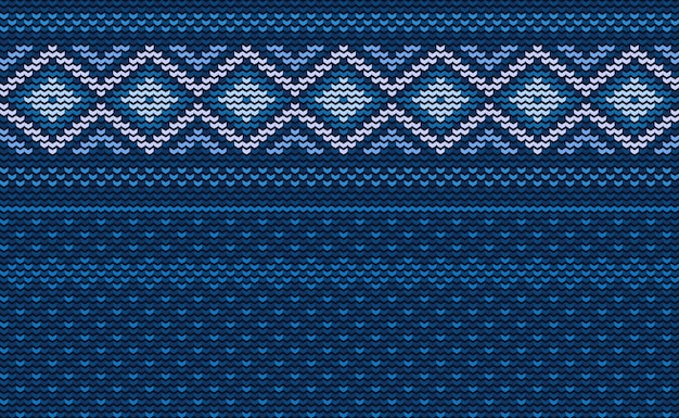 Patrón de tejido de suéter Vector bordado étnico Fondo boho Punto diagonal estilo oriental
