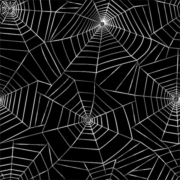 Patrón de tela de araña. Decoración de Halloween con telaraña. Ilustración de vector plano de telaraña