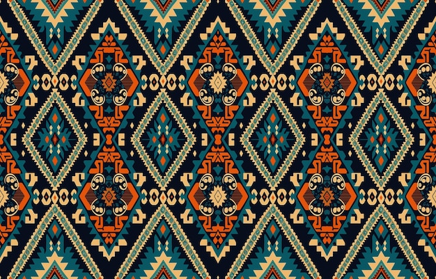 Patrón de tela sin costura étnica Resumen tradicional folk antiguo vintage retro línea gráfica textil