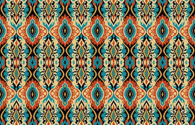 Patrón de tela sin costura étnica Resumen tradicional folk antiguo vintage retro línea gráfica textil