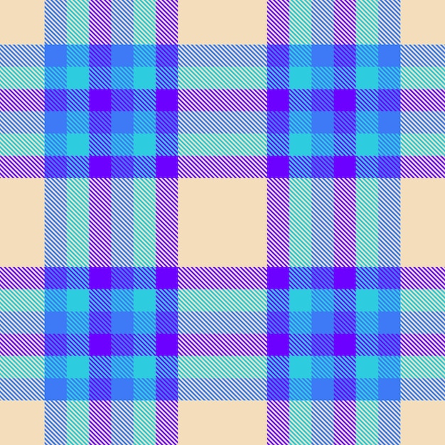 Patrón de tela sin costuras de fondo textil a cuadros con un tartán de textura vectorial a cuadros en colores claros y azules