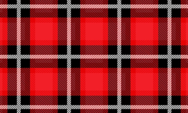 Patrón de tela a cuadros rojo vectorial