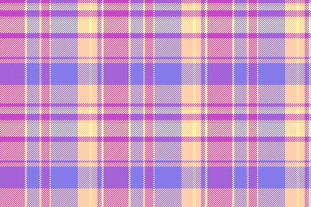 Patrón de tela a cuadros de tartan de textura de fondo con un textil vectorial de control sin costura en colores naranja e índigo