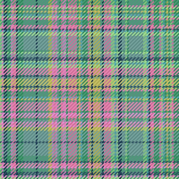 Patrón de tela a cuadros de textil vectorial sin costuras con un fondo de textura de tartán en colores turquesa y rosa