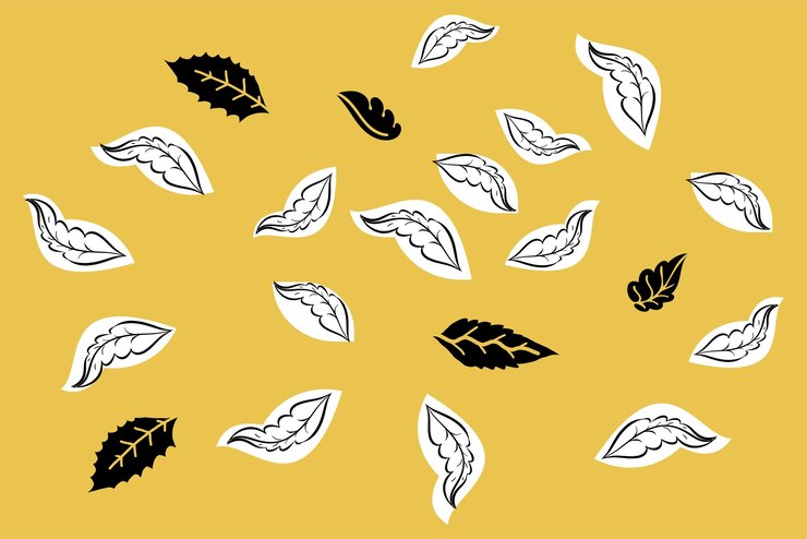 Vector el patrón de tela dibujado a mano deja objetos de la naturaleza establecidos arte vectorial de clipart