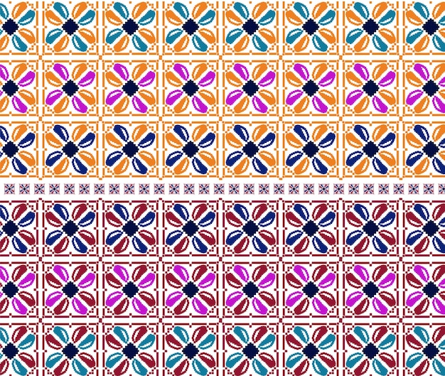 Vector patrón de tela estilo de patrón de bordado de textura ornamental floral geométrico vintage