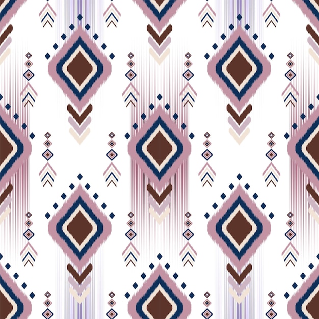 Patrón de tela Ikat étnico estilo geométrico patrón sin costuras oriental étnico con forma de diamantes