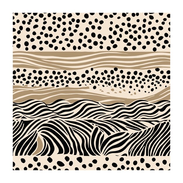 Patrón de textil botánico clásico neutro negro y beige