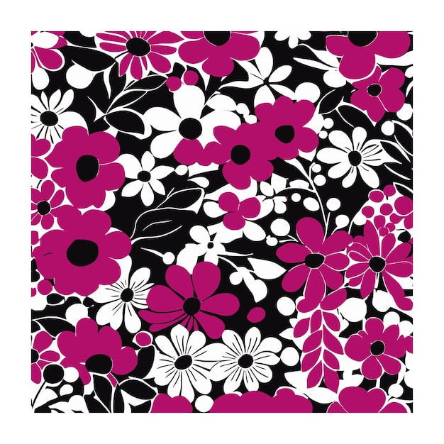 Patrón textil de formas botánicas magenta y mostaza