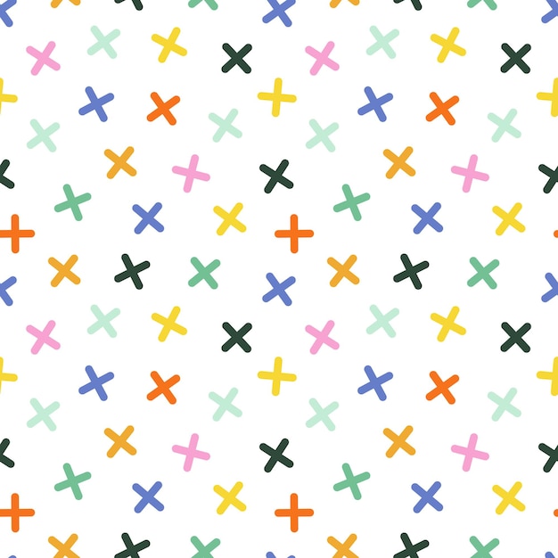 Patrón textil moderno sin costuras con x formas coloridas