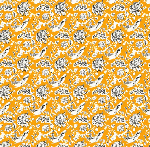 Patrón textil naranja para diseño gráfico.