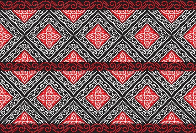 Patrón textil de puntos sin costuras orientales geométricos Decoración de bordes textiles