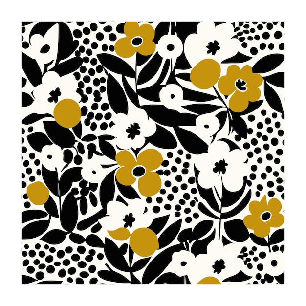 Patrón textil retro flores coloridas