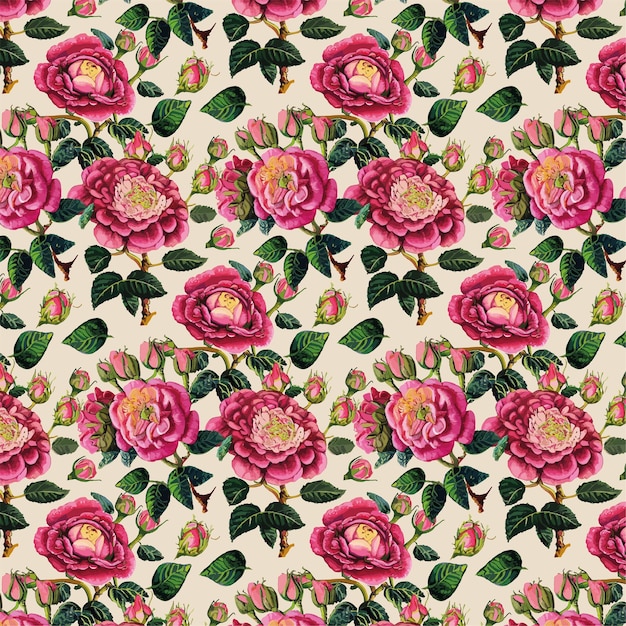 Patrón textil de rosas