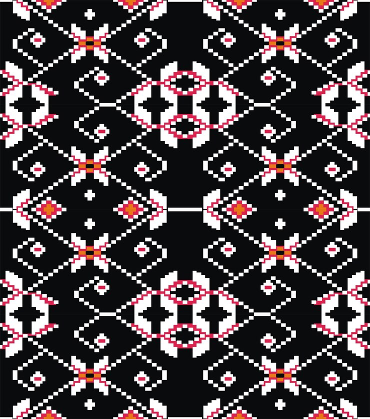 Patrón textil tribal geométrico