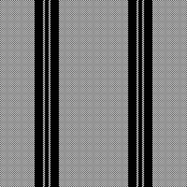 Vector patrón textil vertical de líneas de tela de textura con una franja de fondo vectorial transparente en colores blanco y negro