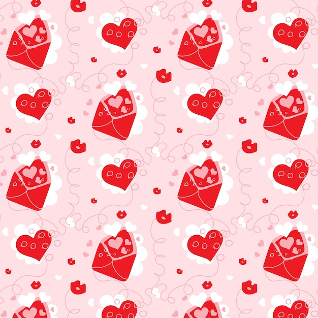 Patrón de textura con corazones para el día de San Valentín, cumpleaños sobre fondo rosa
