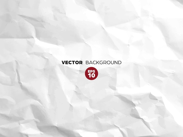 Vector patrón de textura de papel blanco arrugado grunge áspero fondo vectorial en blanco abstracto
