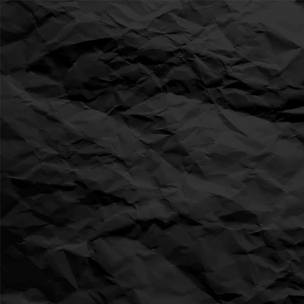 Vector patrón de textura de papel negro arrugado, grunge áspero, viejos vectores en blanco, fondo abstracto