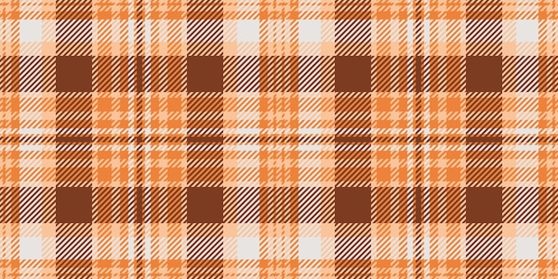 Patrón de textura rayada sin costuras sin personas comprobando textil de fondo costura de tela vectorial a cuadros tartan en colores naranja y blanco
