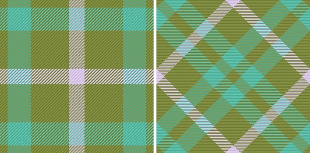 Patrón de textura de tartán Comprobar tela textil Fondo de vector de cuadros sin costura