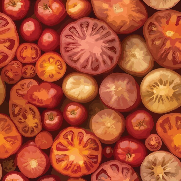 El patrón de tomate de colores sin costuras