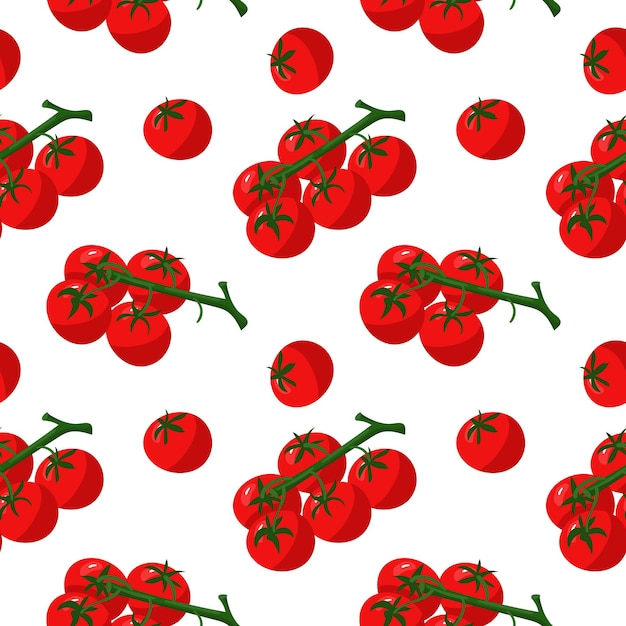 patrón de tomates rojos jugosos rama y por separado Es adecuado para anuncios gráficos culinarios
