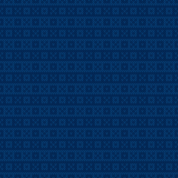 Patrón tradicional de suéter de punto Fair Isle. Fondo transparente de vector a cuadros abstracto con tonos de colores azules. Imitación de textura de punto de lana.