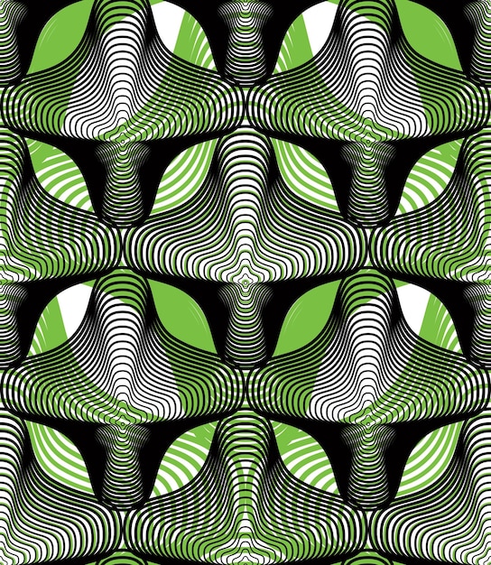 Patrón transparente abstracto ilusorio colorido con formas geométricas superpuestas. Vector telón de fondo transparente forrado simétrico.