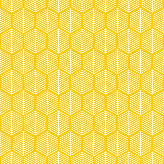 Patrón transparente amarillo con planta geométrica.