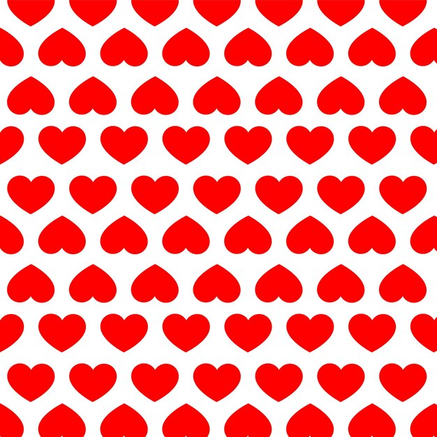 Patrón transparente de amor de color rojo sobre fondo blanco