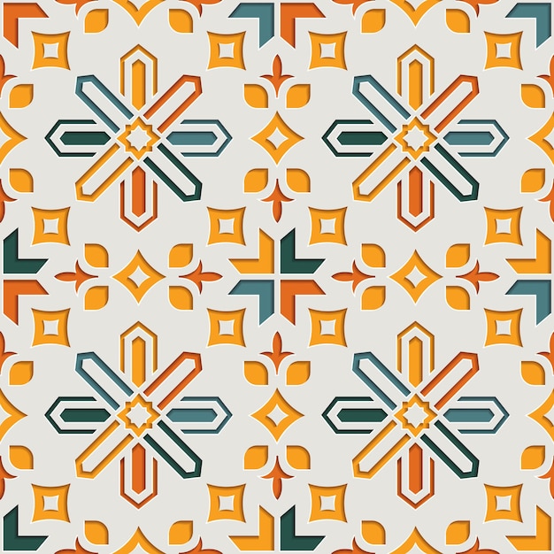 Patrón transparente arabesco abstracto geométrico musulmán para Ramadán Kareem. Fondo de estilo de papel con motivo este
