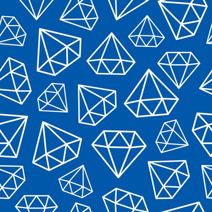 Vector patrón transparente azul con diamantes blancos