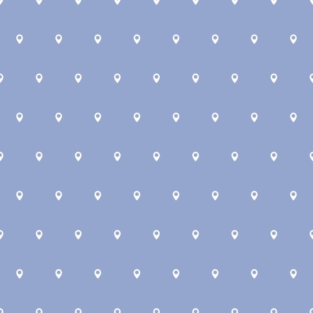 Patrón transparente azul con pin de mapa pequeño blanco