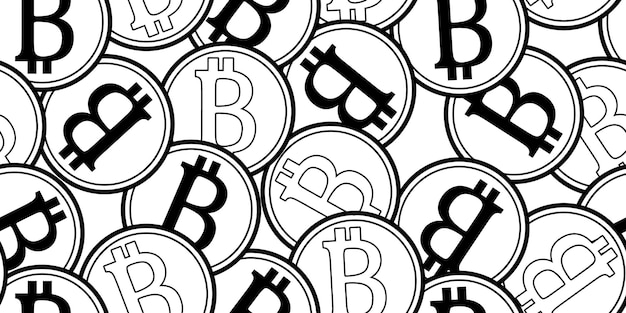 patrón transparente de bitcoin blanco negro