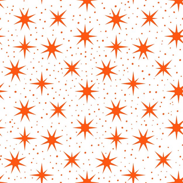 Patrón transparente blanco con diseño celestial naranja.