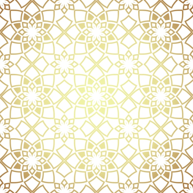 Patrón transparente blanco y dorado con motivo oriental