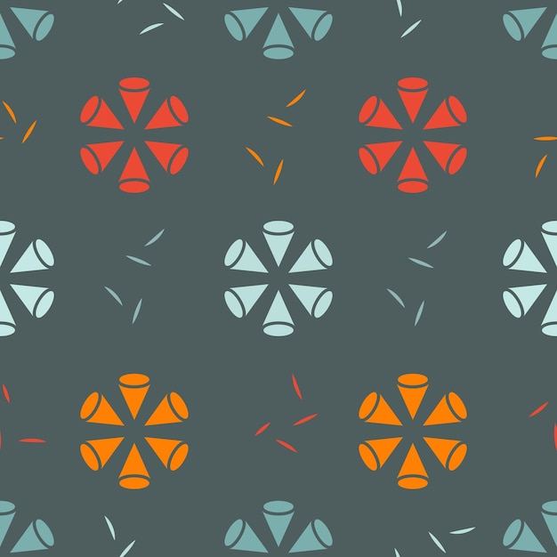 Vector patrón transparente brillante de verano con flores geométricas abstractas