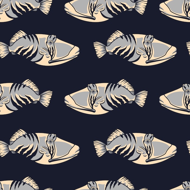 Patrón transparente de color con pescado. Ideal para impresión textil, papel tapiz y embalaje.