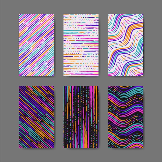 Patrón transparente colorido abstracto con marcas de pintura, rastros, manchas, colección de fondo de garabatos
