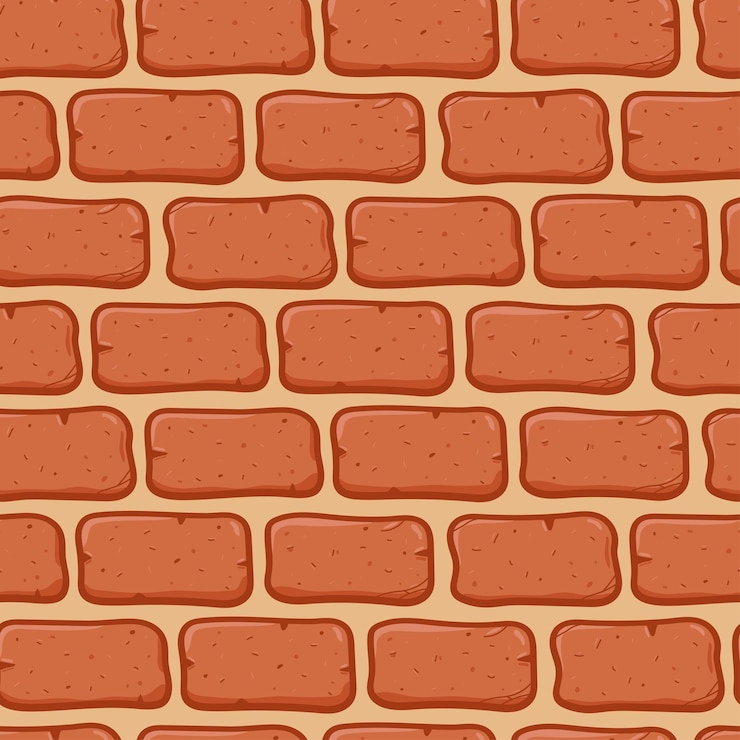 Vector patrón transparente de dibujos animados de vector de pared de ladrillo para papel tapiz de fondo embalaje de embalaje y telón de fondo