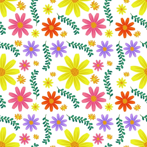 Patrón transparente floral colorido