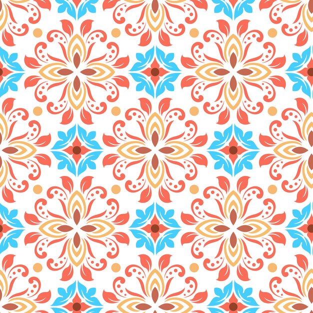 Patrón transparente floral geométrico en color vintage.