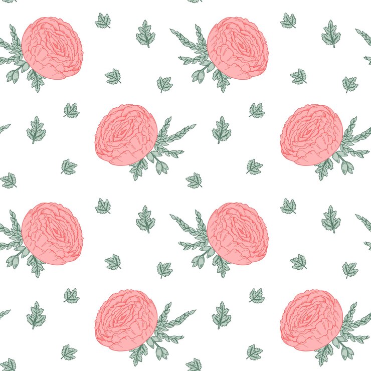 Vector patrón transparente floral suave con rosas y peonías ilustración de vector dibujado a mano
