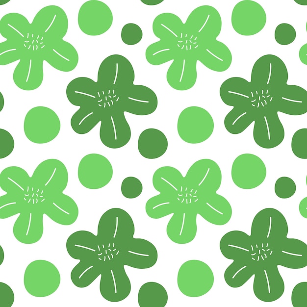 Patrón transparente floral verde con gotas y hojas Patrón textil y textura